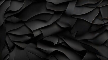 Obraz premium Black Abstract Waves, Dark Tones, Modern Design Concept