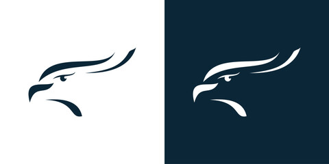 Eagle head logo, eagle eye logo focus, simple falcon logo