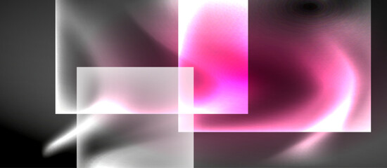 Obraz premium Dark neon colors with glass square shapes