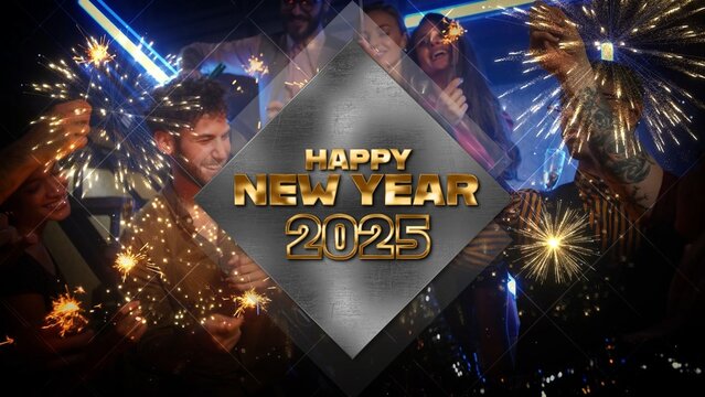 Happy New Year Festive Celebration Fireworks & Flitter Title