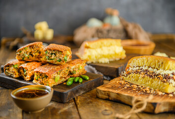 Martabak asin, Murtabak, Mutabbaq, stuffed pancake or pan-fried bread street food