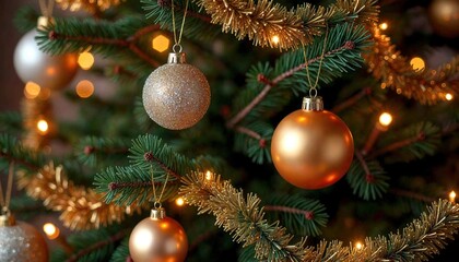 Elaborately Decorated Christmas Tree with Sparkling Ornaments