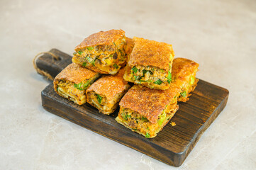 Martabak asin, Murtabak, Mutabbaq, stuffed pancake or pan-fried bread street food