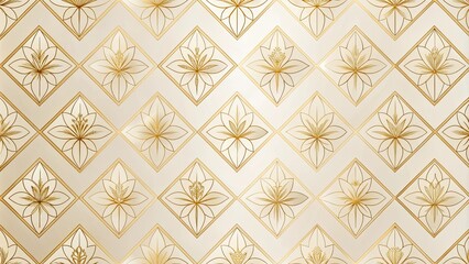 Fototapeta premium Elegant Gold Floral Diamond Pattern Design for Decor