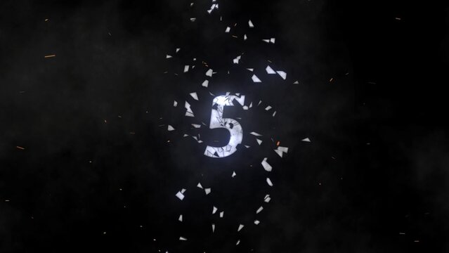 Shattered Text New Year Countdown Animation