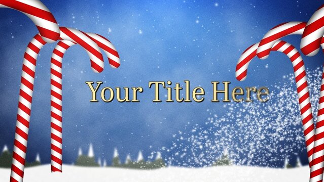 Candy Cane Merry Christmas Title Intro With Snow