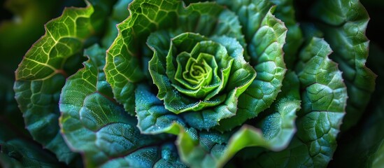 Obraz premium Closeup of Fresh Green Cabbage