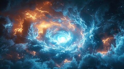 Fototapeta premium Cosmic Storm - A Symphony of Light and Energy