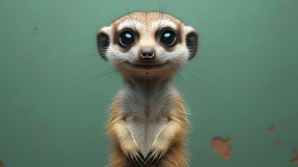 A cute baby animal with big eyes and a smile on its face