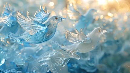 Fototapeta premium Glass Doves
