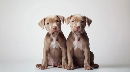 Two Cute Puppies Sitting Together in Relaxed Pose