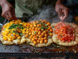 Street Food Delights: Savory Flatbreads with Toppings