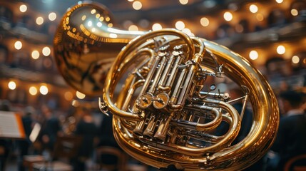 Golden French Horn in the Spotlight
