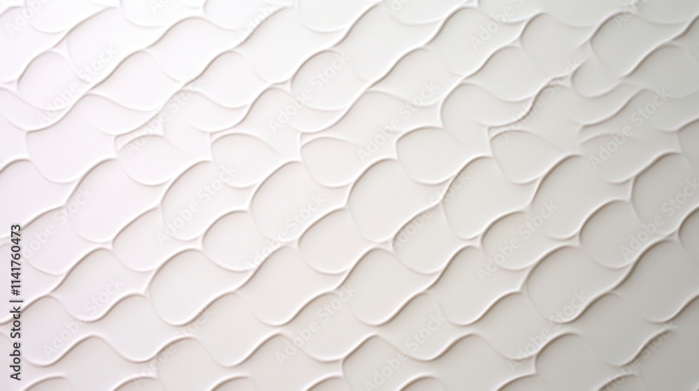 Poster a textured white surface featuring wavy patterns, creating a subtle yet engaging visual effect.
