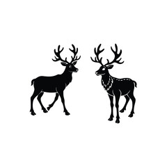 deer silhouette set