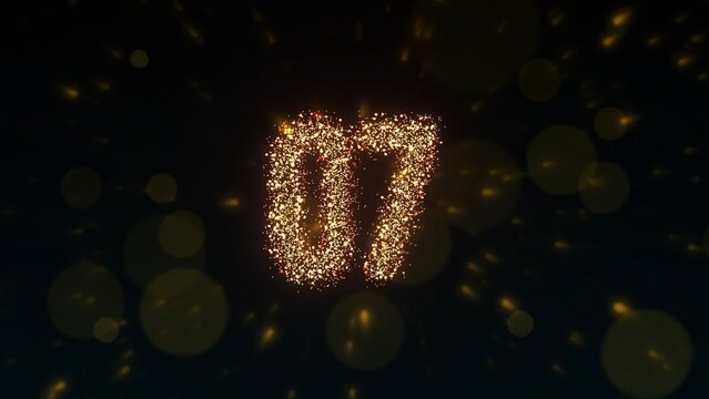 Happy New Year Celebration Golden Particles Countdown Timer