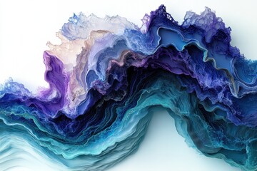 A Vibrant Wave in Blue and Purple Representing Modern Art Styles and Aesthetics