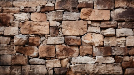 Obraz premium Detailed Natural Brown Stone Wall Texture with Rough and Aged Surface