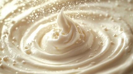 Creamy Whipped Dessert Swirling Motion In Bowl