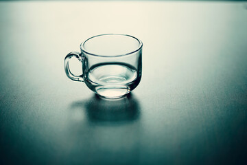 empty glass cup on table image