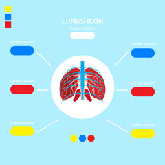 lungs info graphic,health medical concept vector illustration