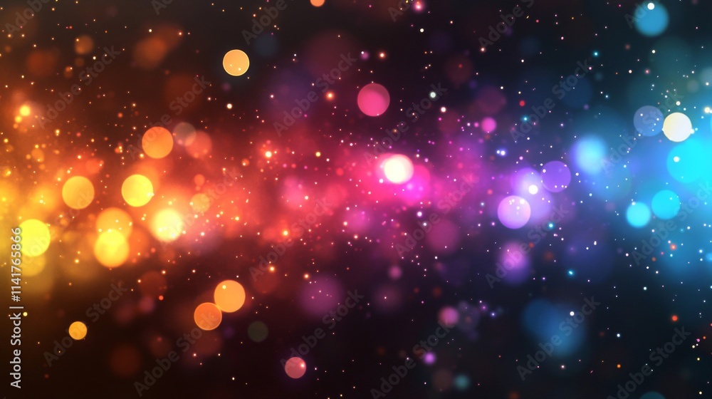 Poster abstract colorful lights bokeh background image