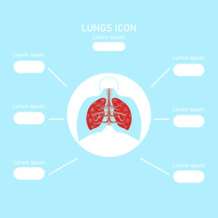 lungs info graphic,health medical concept vector illustration