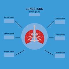lungs info graphic,health medical concept vector illustration