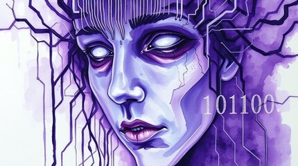 A Digital Portrait of a Cyborg Woman