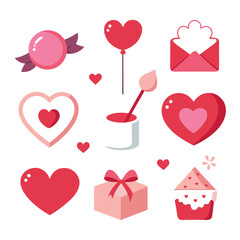 Valentines elements collections for business branding in white background