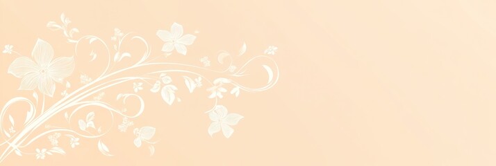 Obraz premium Delicate floral design on a light peach background.