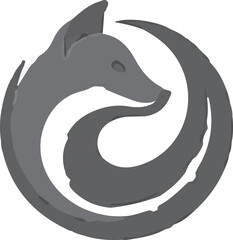 Fox animal anagram symbol logo icon design as a depiction of intelligence and agility for a growing new company