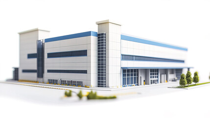 Efficient design of large factory building with modern architecture