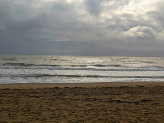 Beach on a Cloudy December Day