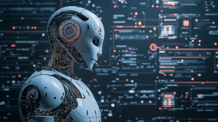 Examining artificial intelligence ethics and bias in technology digital space data visualization futuristic perspective