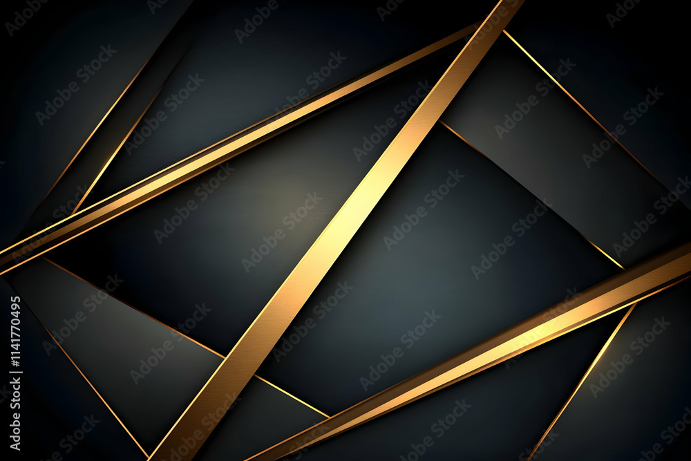 Aufkleber abstract dark grey and gold diagonal lines intersecting, creating geometric shapes.