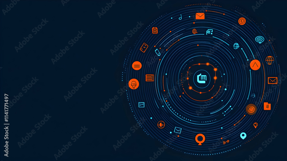 Poster abstract digital network connection concept.