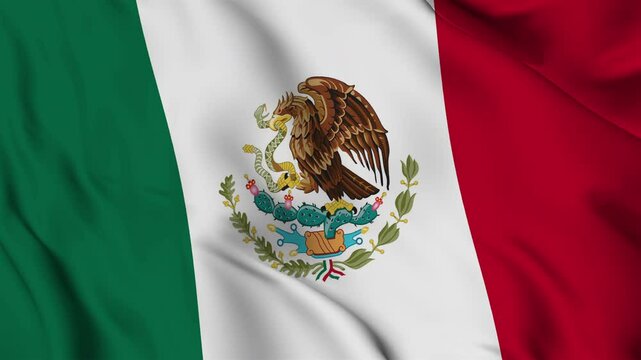 Flag of Mexico Close-up seamless loop animation. 4K