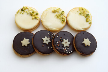 Sandwich round shaped cookies. More variation of cookies from one dough