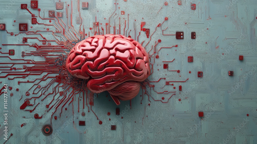 Poster Abstract Representation of a Human Brain Merging with Technology in a Creative Exploration of Artificial Intelligence and Cognitive Functionality