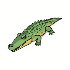 Playful Crocodile Clipart, Displayed On A Clean White Background, Showcasing A Lively And Engaging Design, Created With Generative AI
