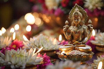 Fototapeta premium Beautiful greeting card with holiday composition for Akshaya Tritiya