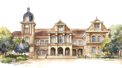 Obraz premium Elegant university music conservatory building with classic architecture