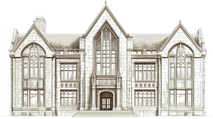 Fototapeta premium Grand university library building with iconic architectural design
