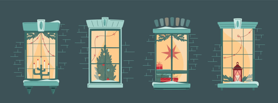 Window Christmas Vector Christmas Windows Images – Browse 896,957 Stock Photos, Vectors, and ...