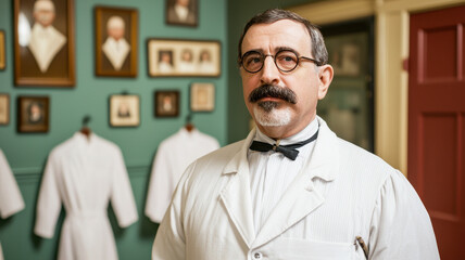 historical health inspector in vintage facility