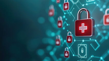 Abstract visualization of data locks in healthcare systems