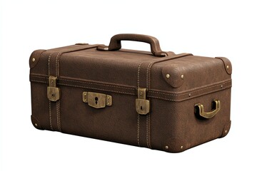 A vintage brown suitcase with brass accents, perfect for travel or as a decorative piece in a nostalgic setting.