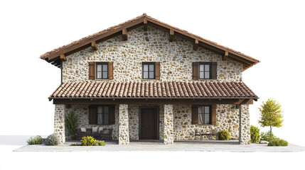 Modern stone house with rustic charm and contemporary elements