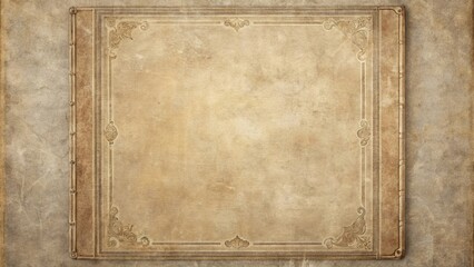 Antique Book Cover Design Vintage Leather Texture with Ornate Frame